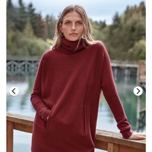 Garnet Hill Rich plum cashmere Turtleneck Sweater